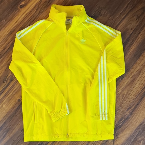 Adidas Yellow hooded jacket sz M ED6082 NWT - Picture 2 of 6